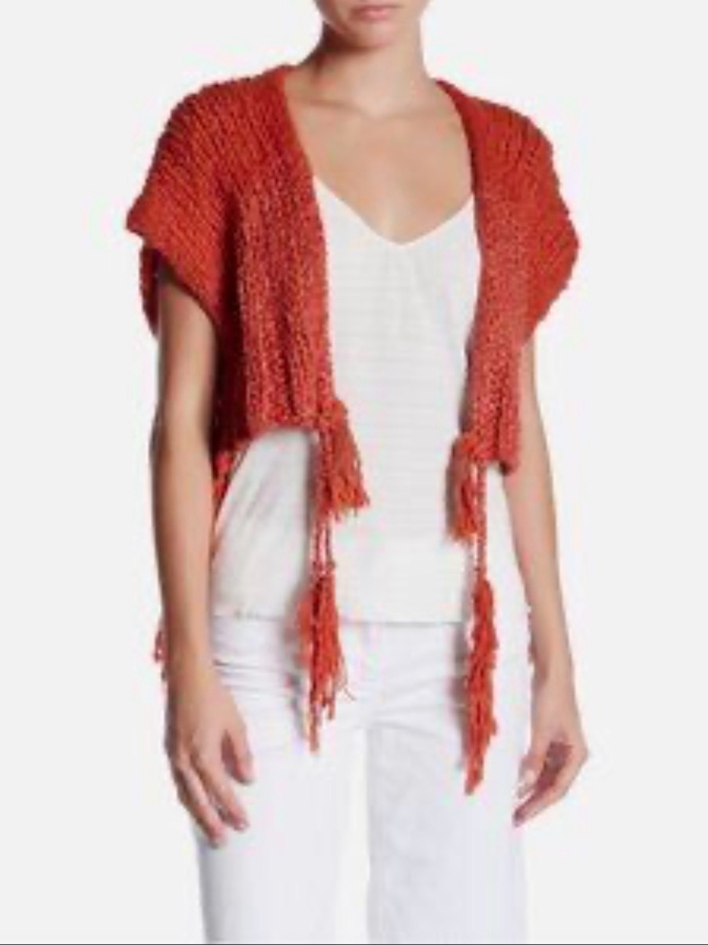 Free People Tassels Away Shrug
